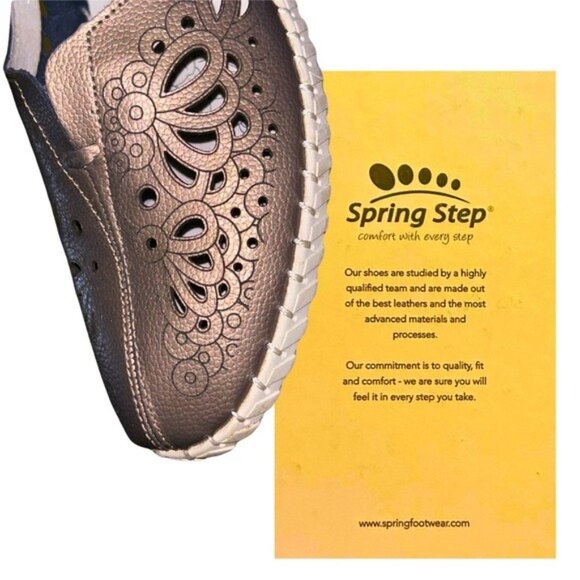 8M Bronze Loafer Mirtha Slip-On EUC Pristine Condition Leather Cut-out Design - Picture 16 of 16